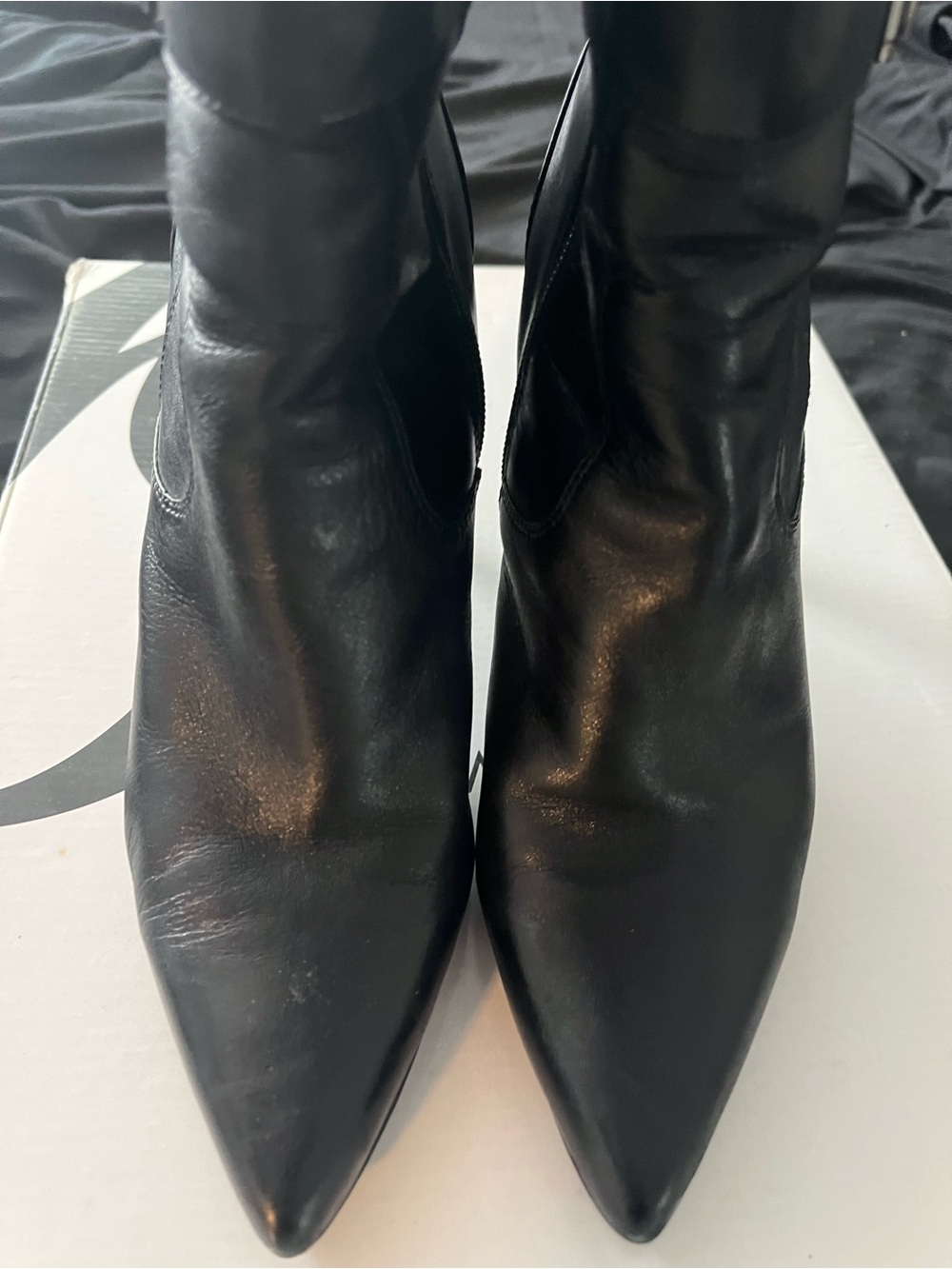 Nine West Black Pointed Toe Knee-High Stiletto Boots - Picture 3 of 10